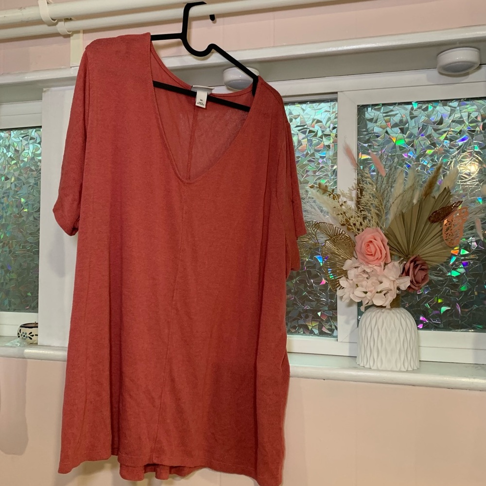 Size 2X Pink Ava Viv Short Sleeve